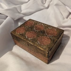 Peach & Gold Florentine Trinket Box